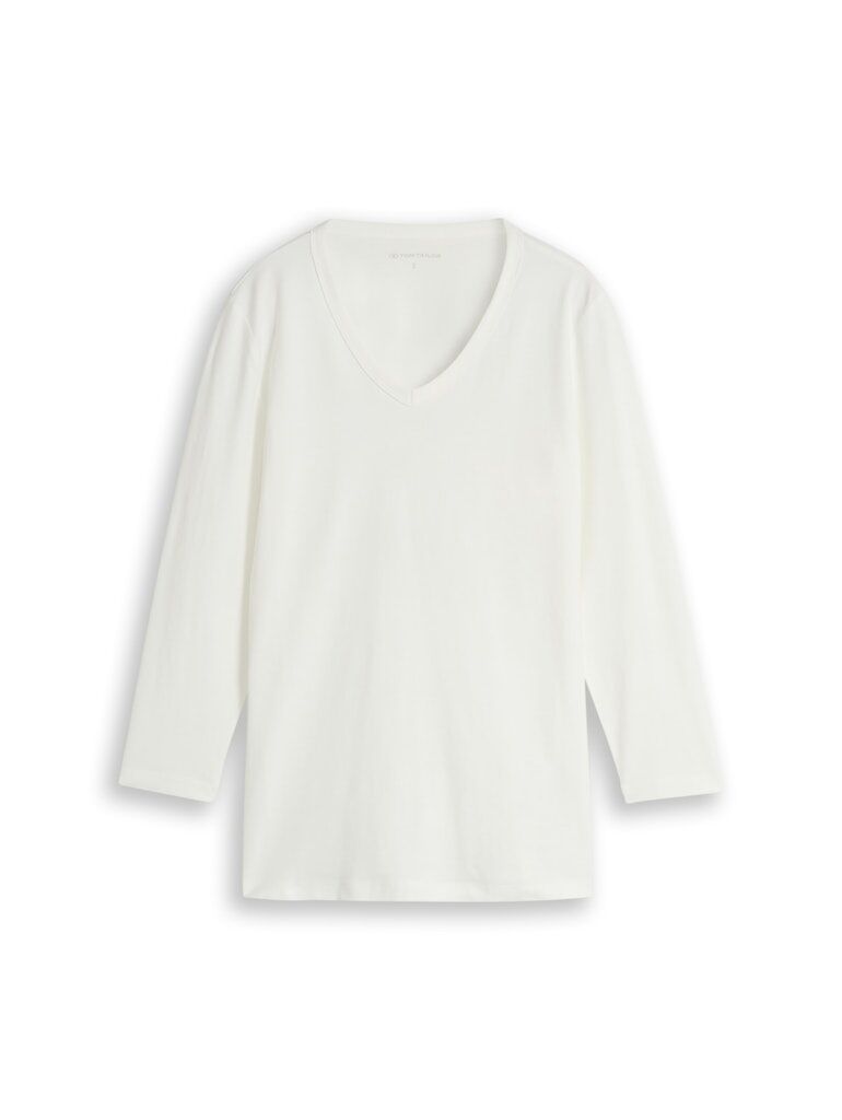 Basic Langarmshirt mit V-Ausschnitt
