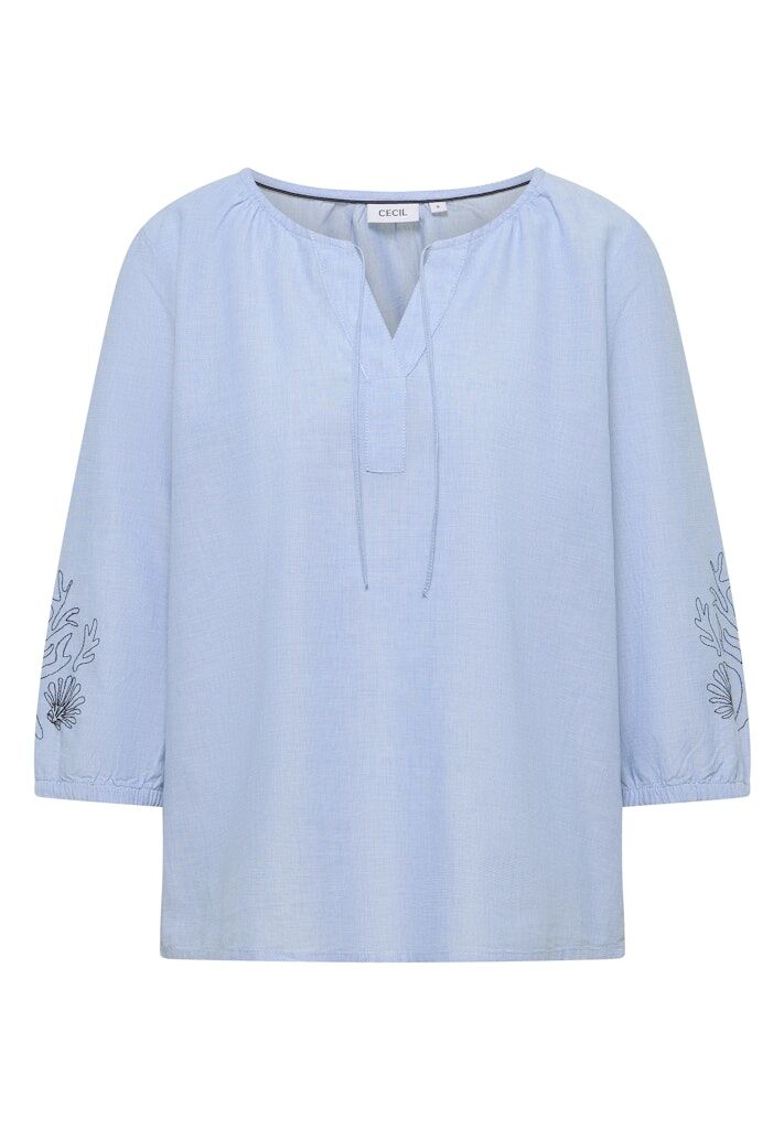 3/4-Arm Bluse mit Stickerei