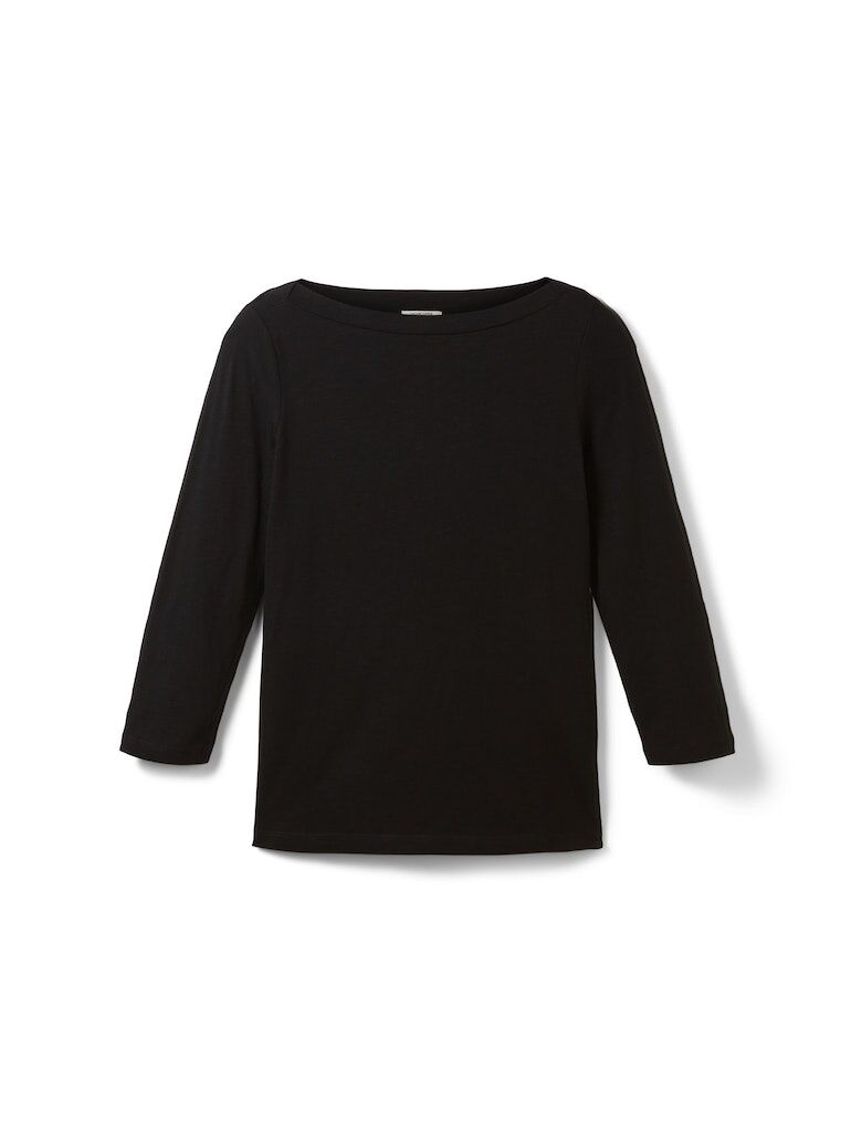 Basic Longsleeve mit 3/4-Arm aus Baumwolle Basic Longsleeve mit 3/4-Arm aus Baumwolle