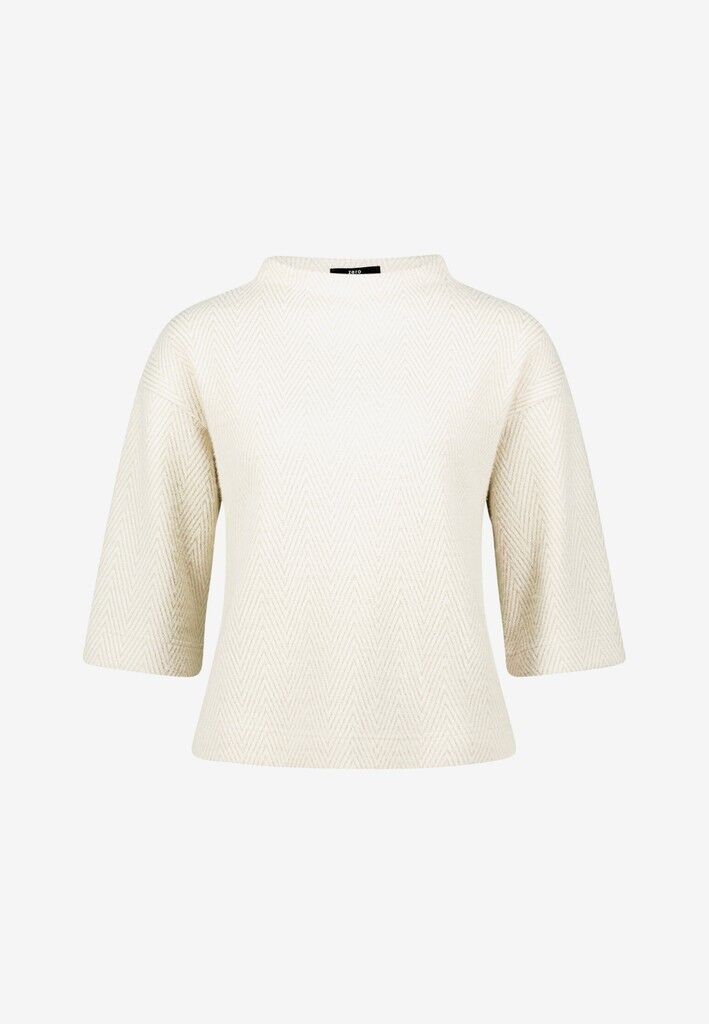 Sweatshirt 3/4 Arm mit Fischgrätmuster