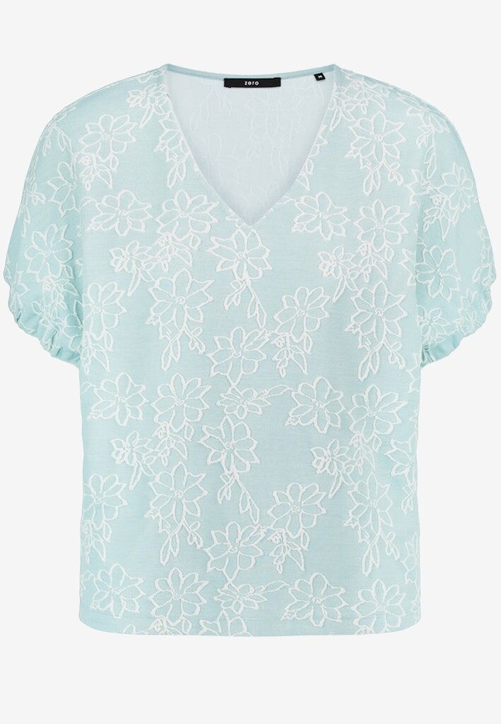 Shirt mit Blumen-Stickerei Shirt mit Blumen-Stickerei
