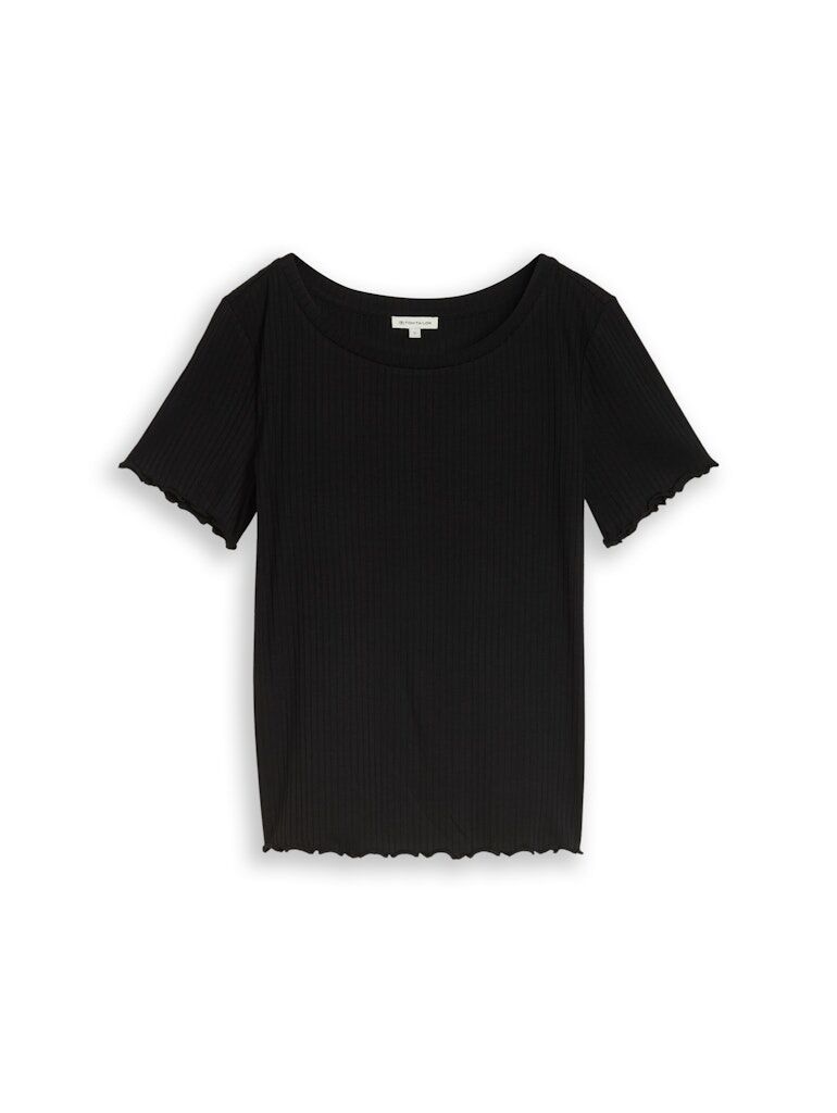 T-Shirt mit Rippstruktur T-Shirt mit Rippstruktur
