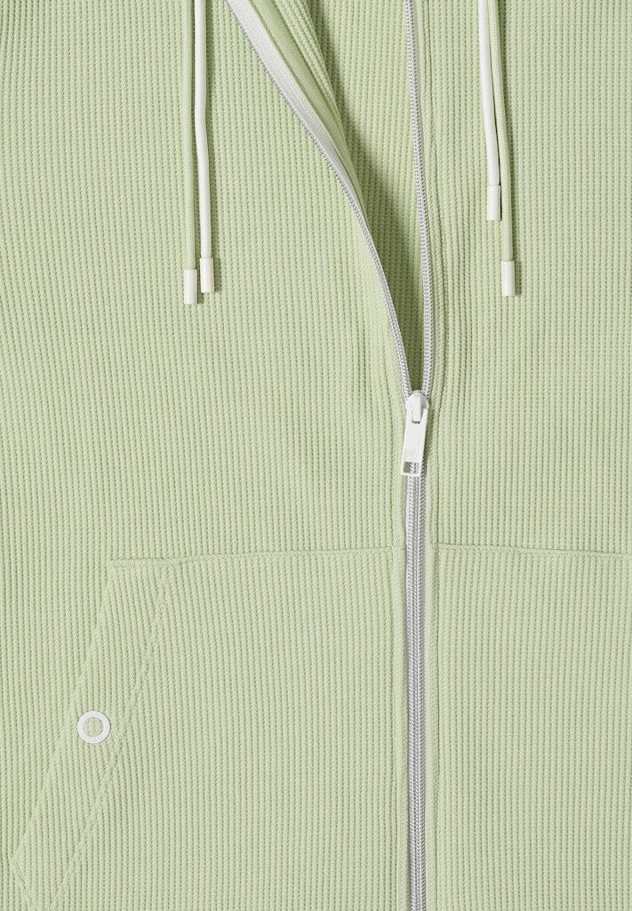 Sweat-Jacke mit Kapuze und Struktur Sweat-Jacke mit Kapuze und Struktur