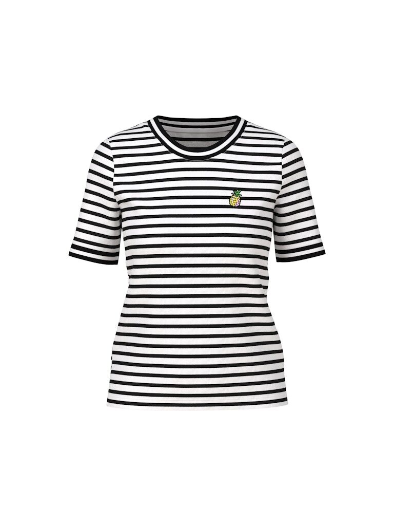 Geringeltes Rippen-T-Shirt Geringeltes Rippen-T-Shirt