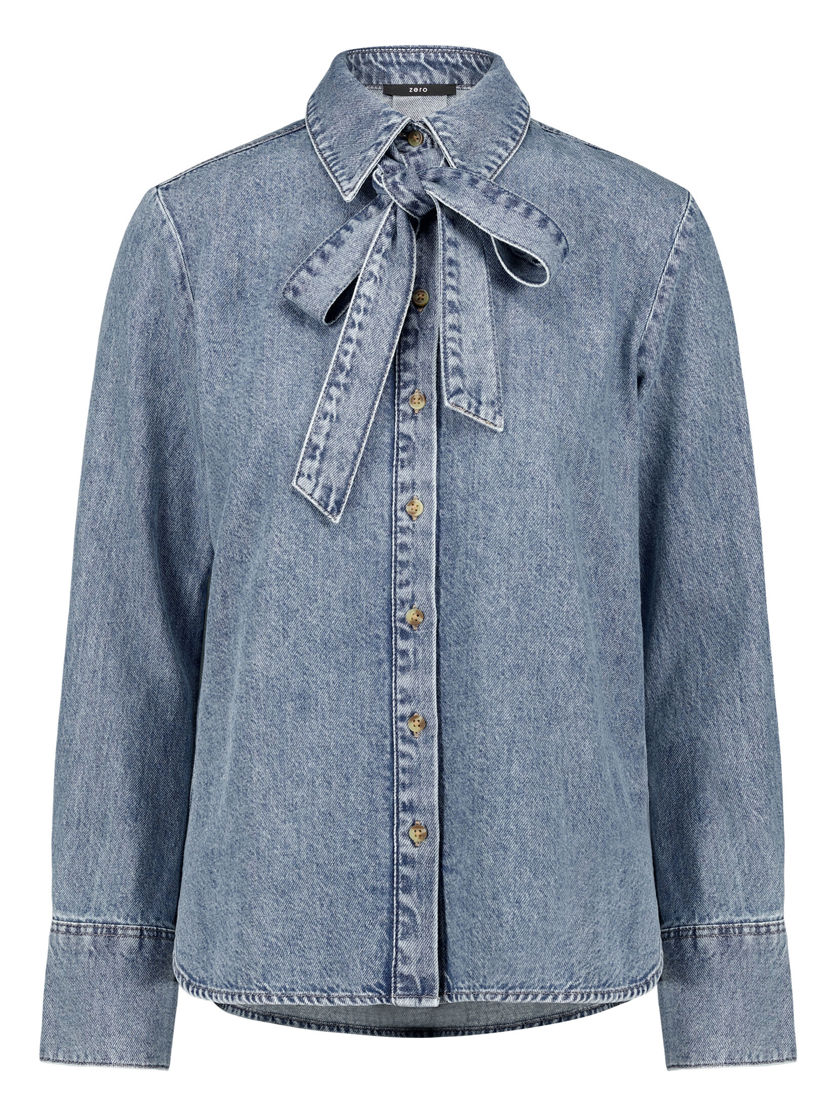 Jeansbluse mit Schleifendetail