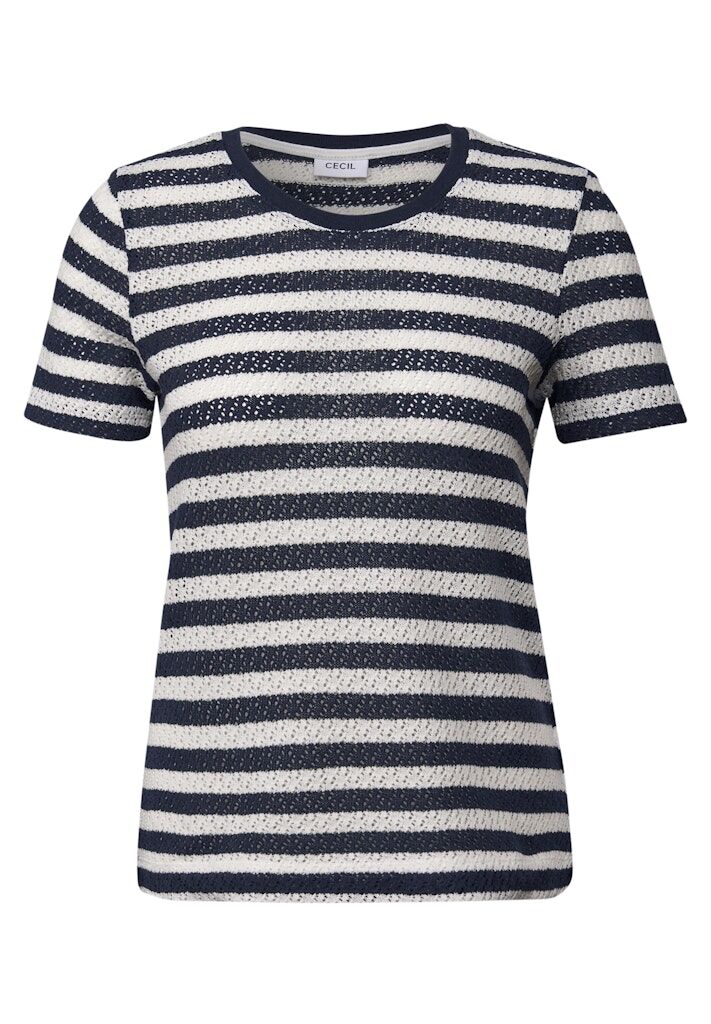 Gestreiftes Ajour T-Shirt Gestreiftes Ajour T-Shirt