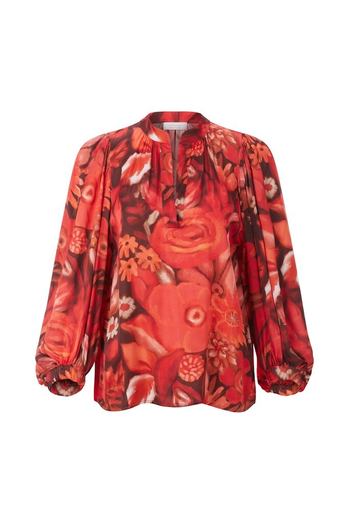 Printed V-Neck Blouse Printed V-Neck Blouse