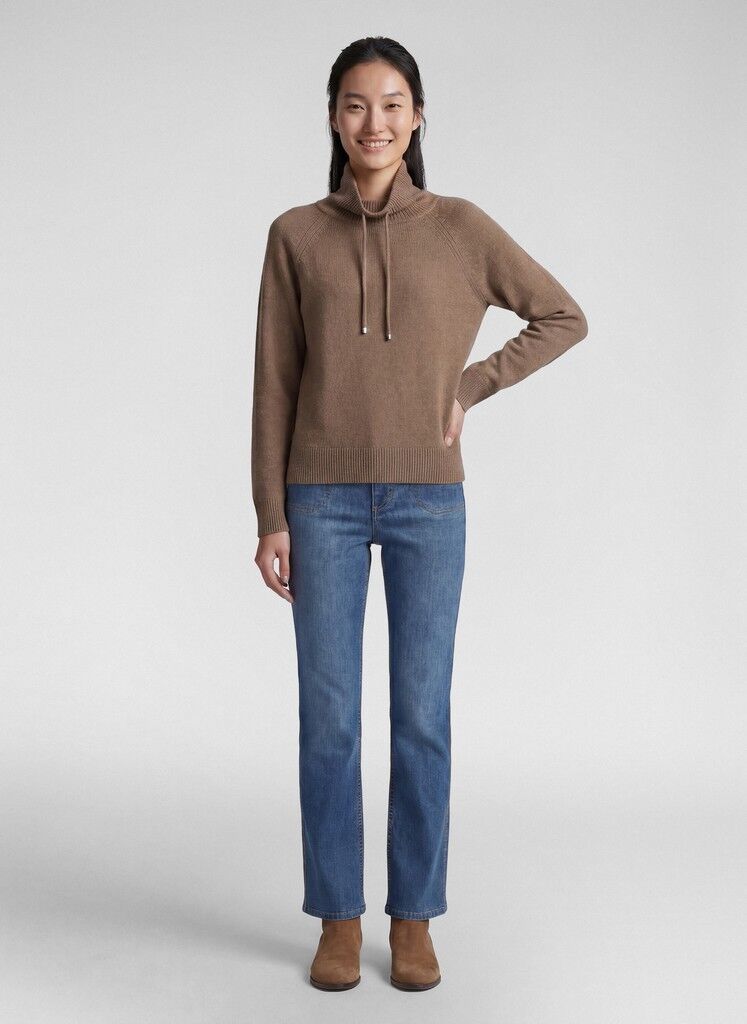 Strick-Pullover mit Tunnelzug-Kragen