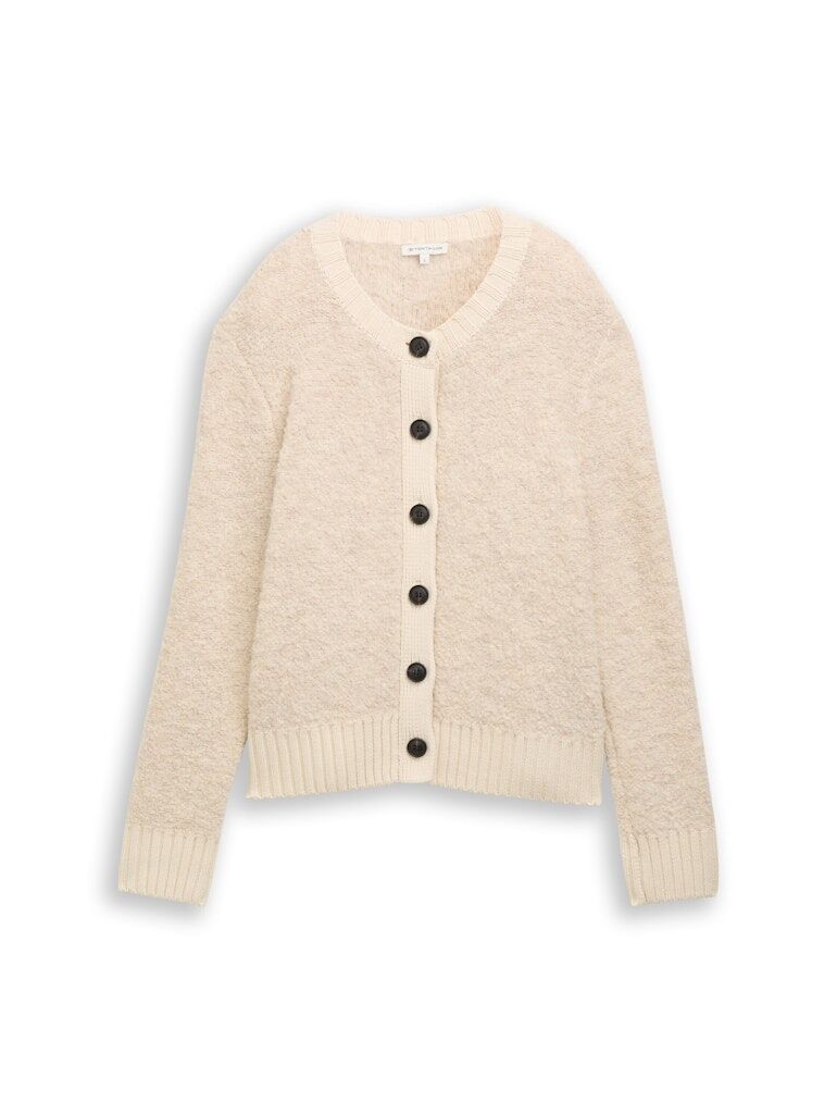 Bouclé Cardigan mit Wollanteil