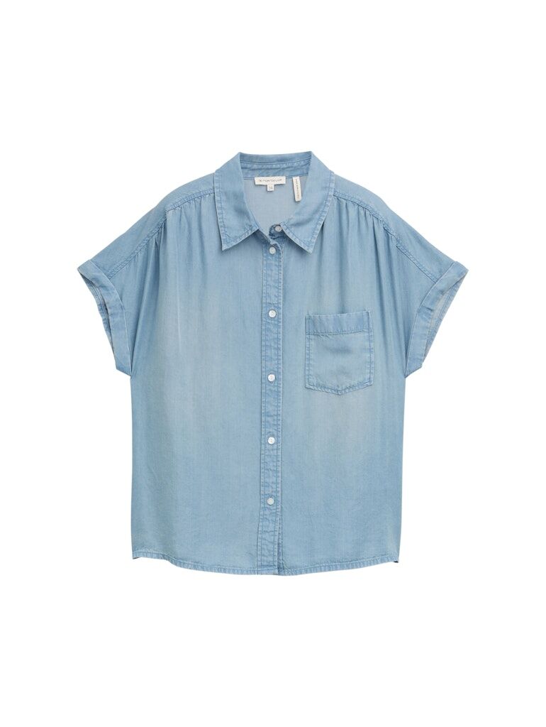 Tom Tailor Denim Bluse mit Brusttasche