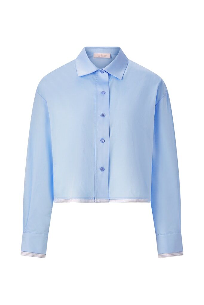 Kurze Bluse mit Kontrastnaht