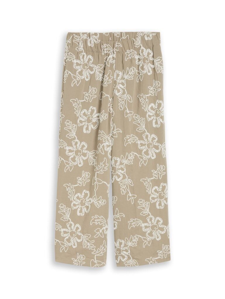 Culotte-Hose mit Blumen-Stickerei Culotte-Hose mit Blumen-Stickerei