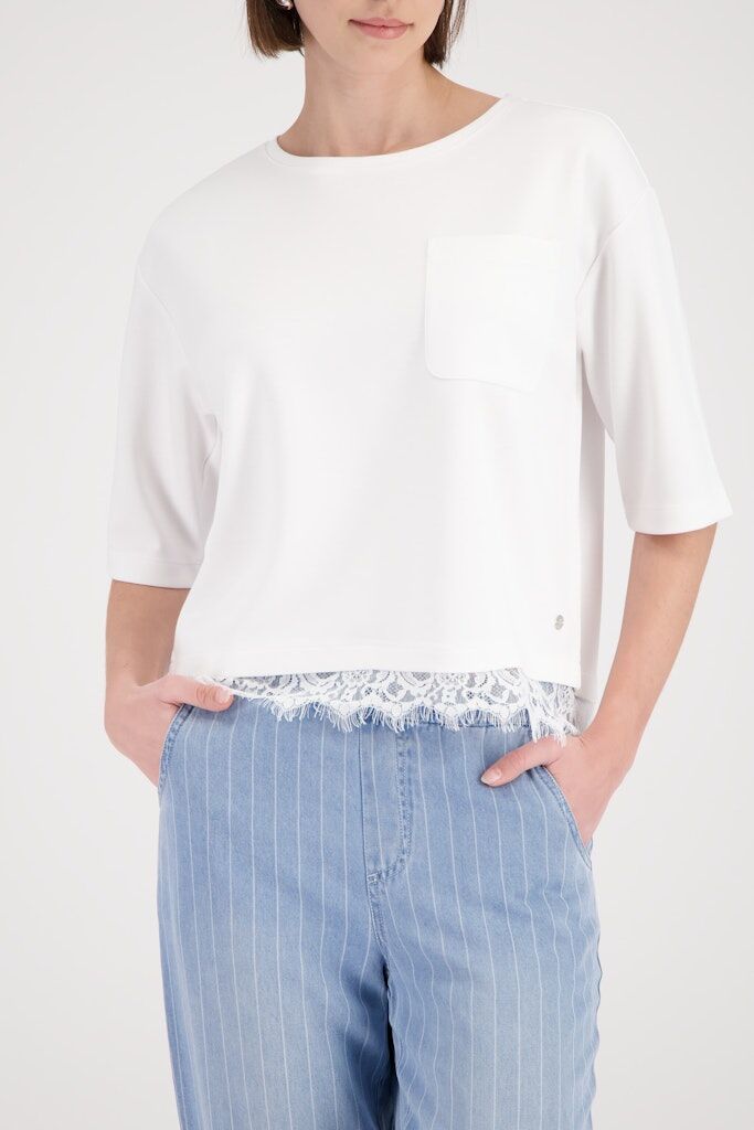 Sweatshirt mit Spitzenborte Sweatshirt mit Spitzenborte