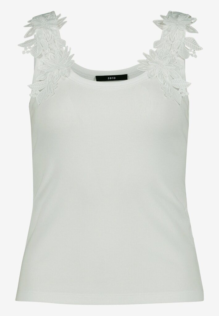 Top mit floraler Spitze