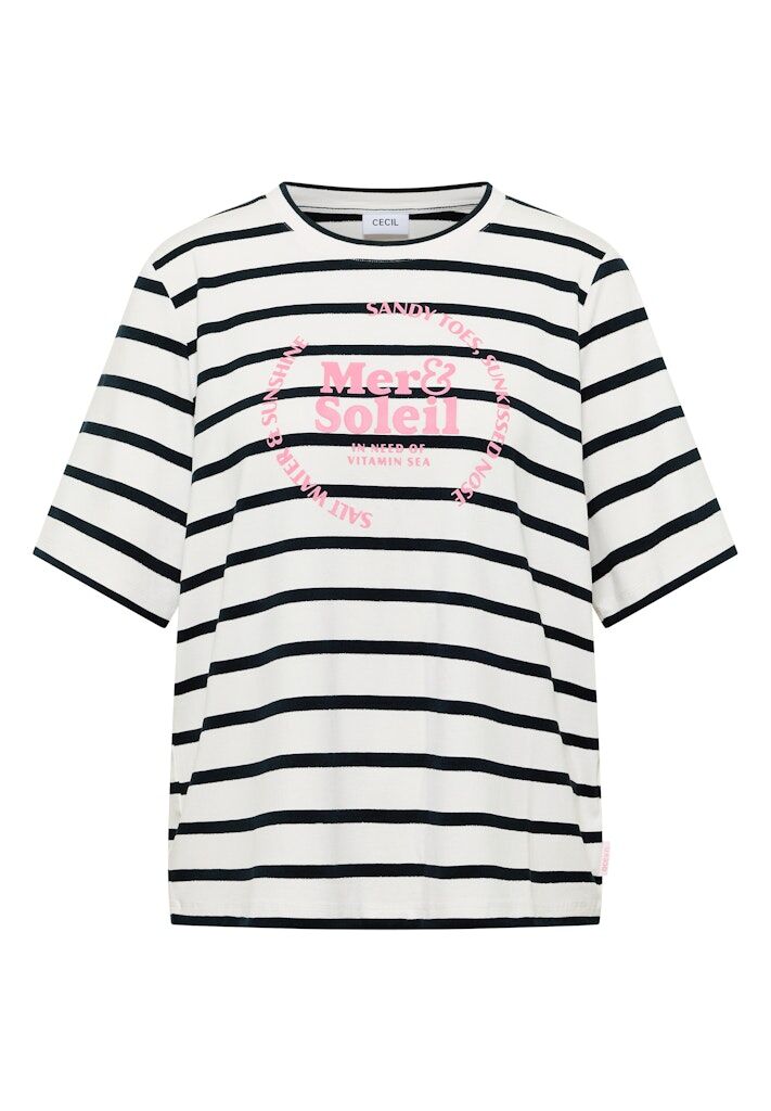 Kurzarm Shirt mit Rundhals und Streifen