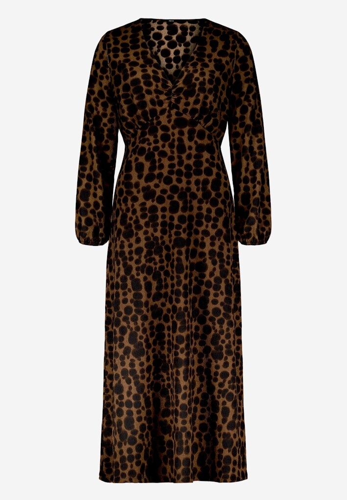 Gemustertes Maxikleid mit V-Ausschnitt Gemustertes Maxikleid mit V-Ausschnitt