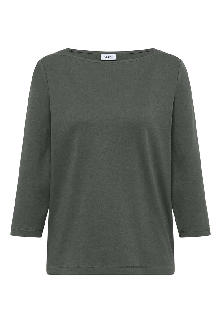 Basic Shirt mit U-Boot-Ausschnitt