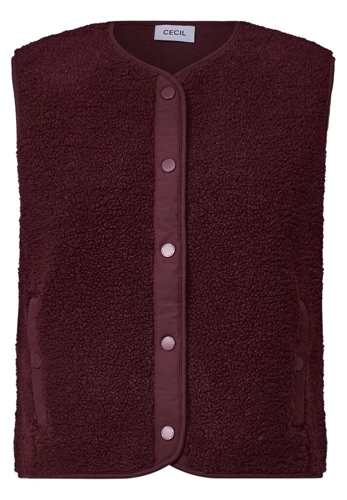Teddy-Weste mit Softshelldetails
