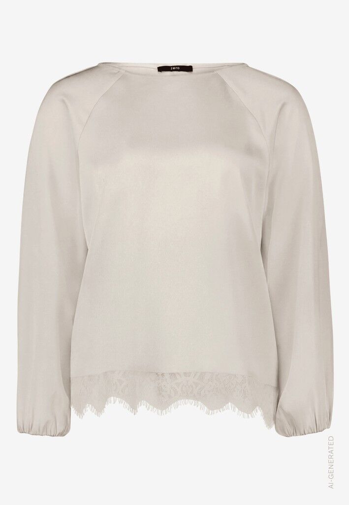 Satin-Bluse mit Spitze Satin-Bluse mit Spitze