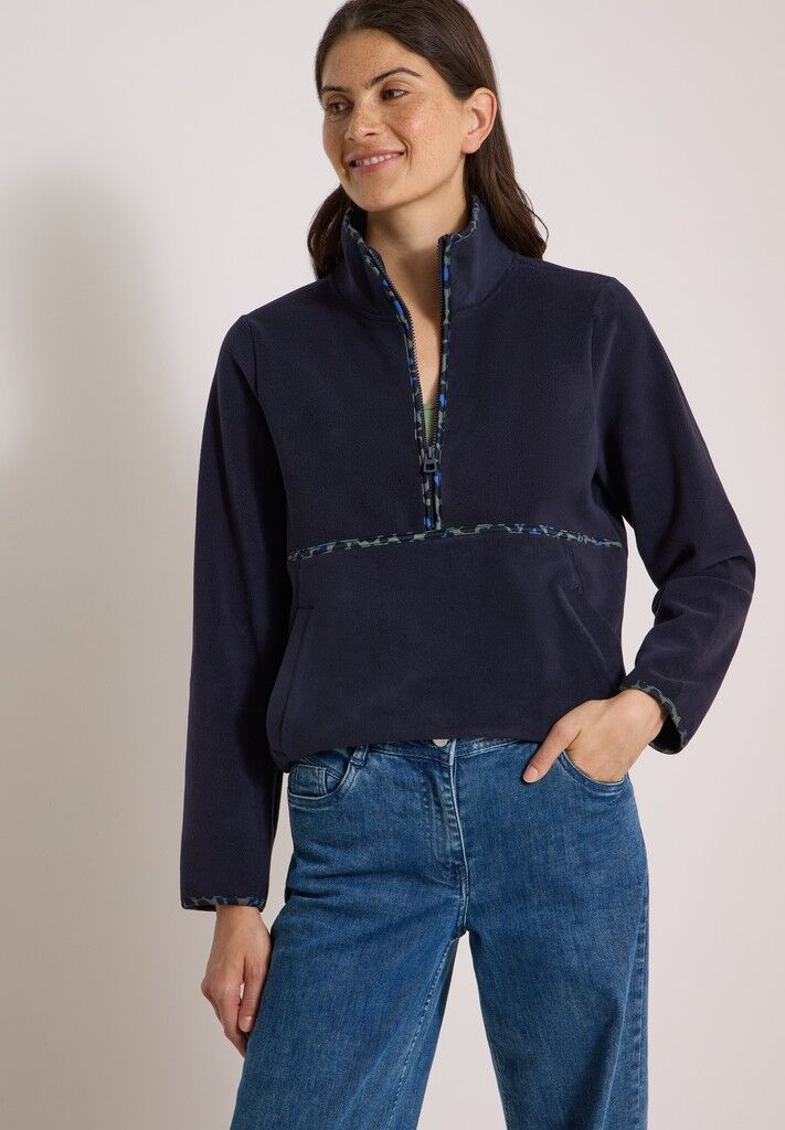 Fleece-Pullover mit Leo-Details