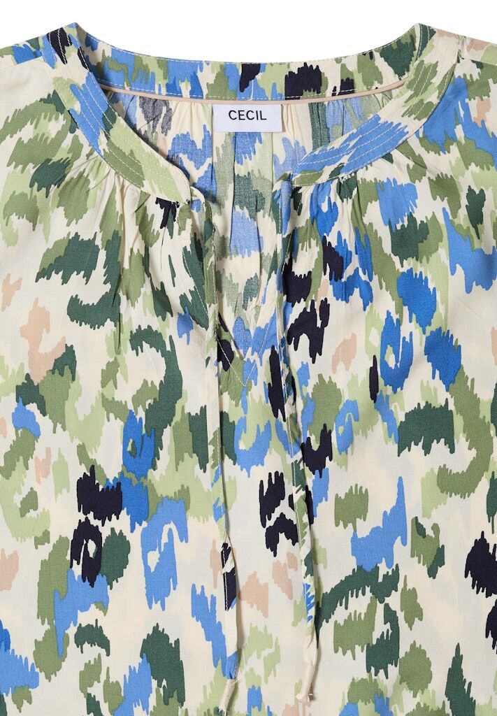 Bluse mit Turn-Up und Print