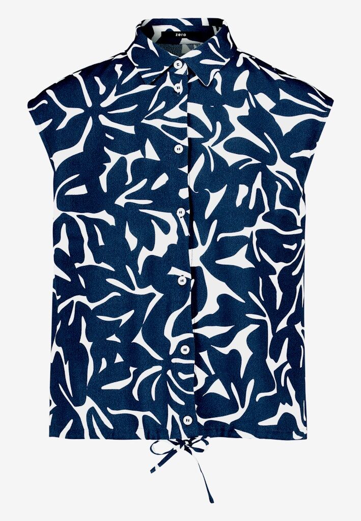 Hemdbluse kurzarm mit Blumen