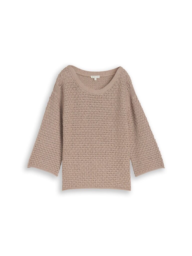 Loose Fit Strickpullover mit Lochmuster