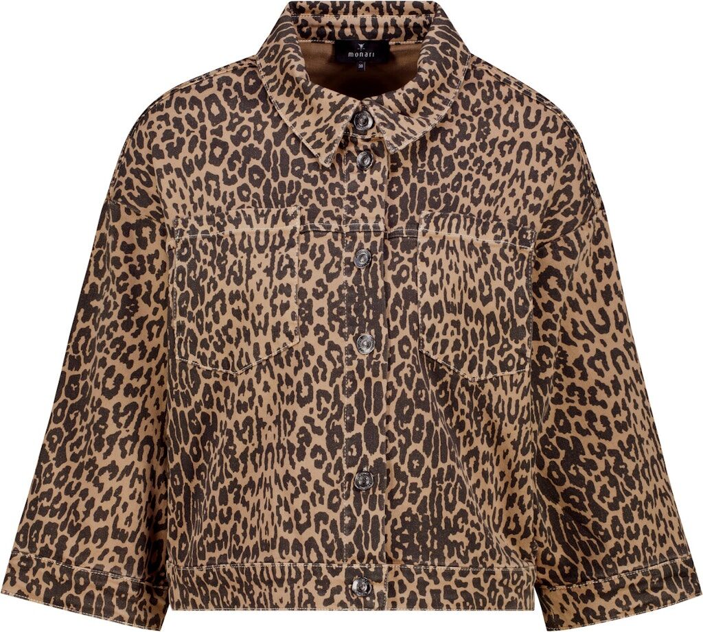 Jeansjacke mit Leo-Print