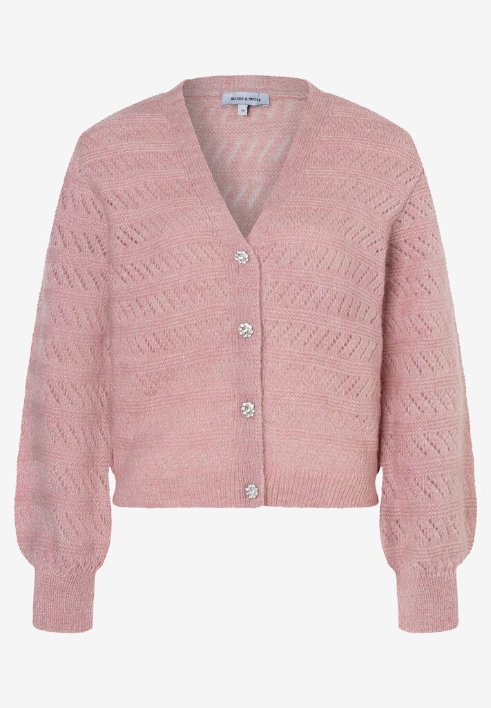 Ajour-Cardigan mit Glanzknöpfen Ajour-Cardigan mit Glanzknöpfen