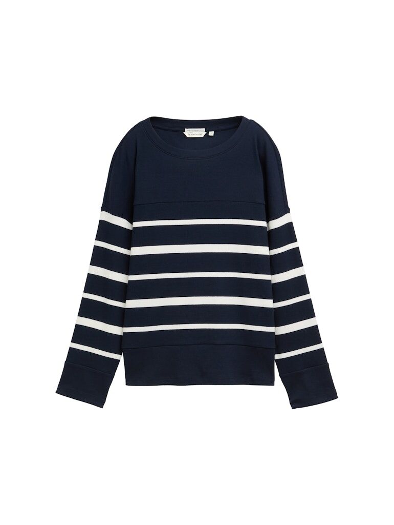 Ripp Langarmshirt mit Streifenmuster Ripp Langarmshirt mit Streifenmuster