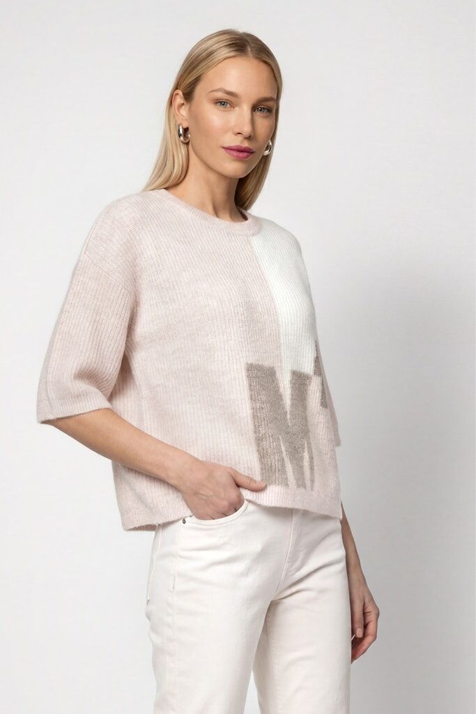 Halbarm-Strickpullover