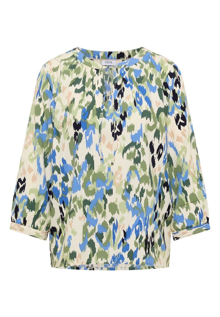 Bluse mit Turn-Up und Print