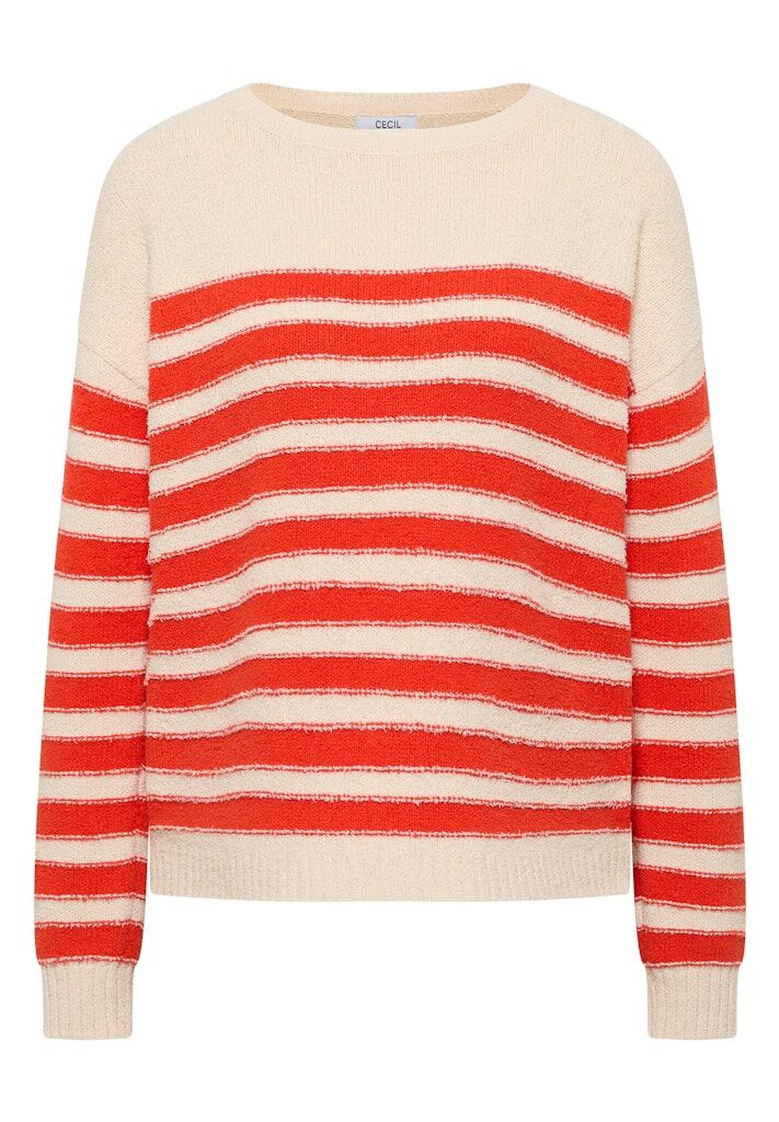 Bouclé Pullover mit Streifen Bouclé Pullover mit Streifen