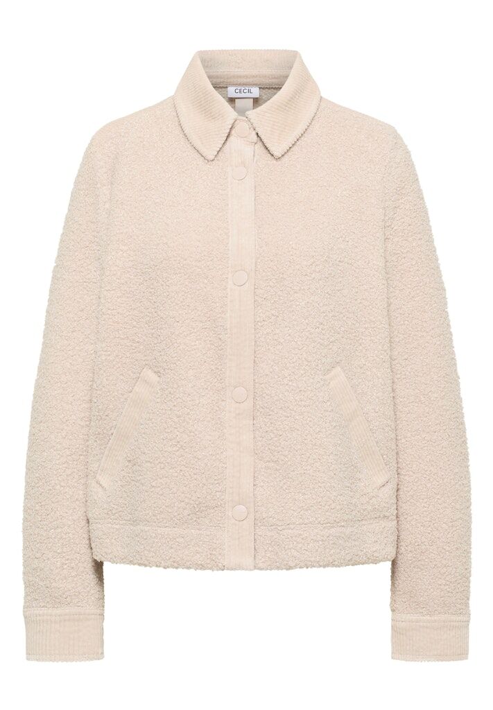 Teddy-Jacke mit Corddetails