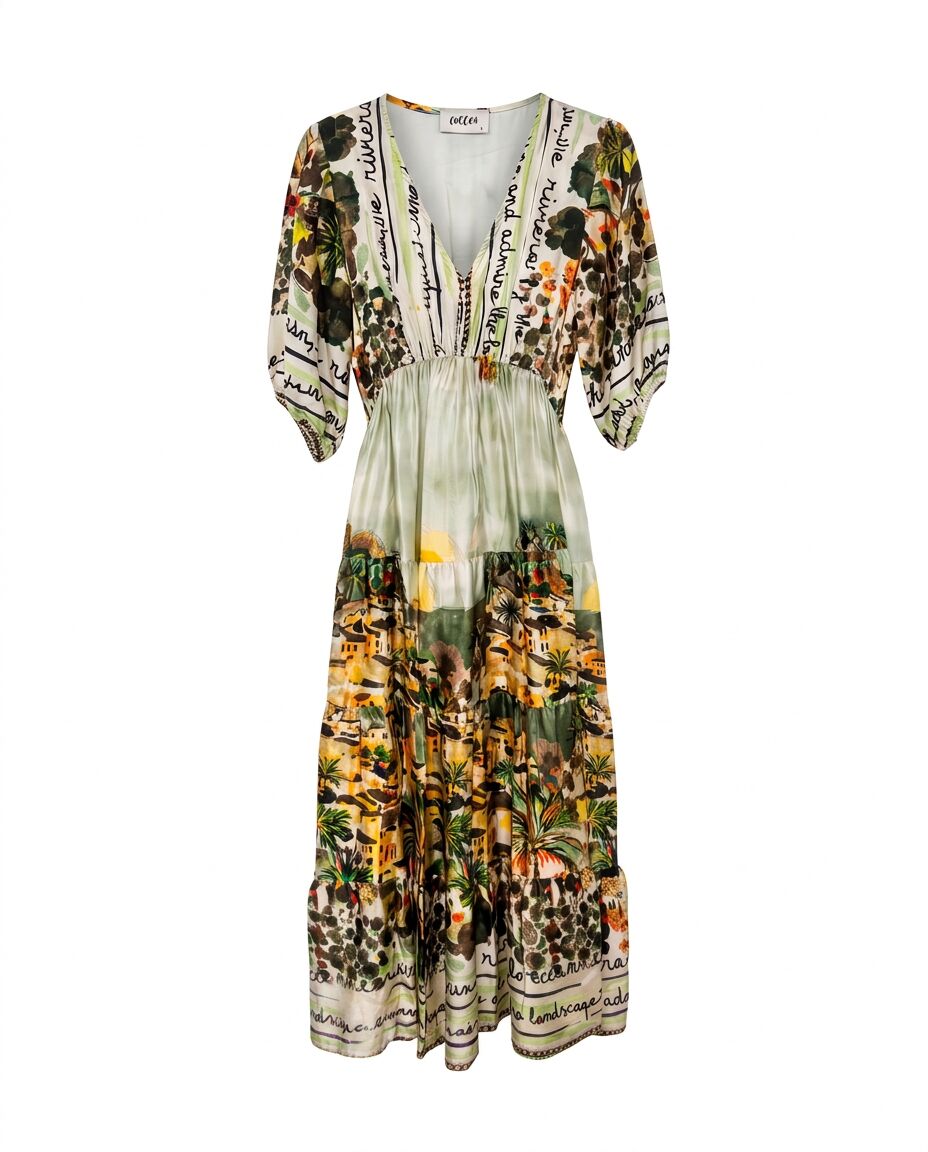 Maxikleid mit Allover-Artprint