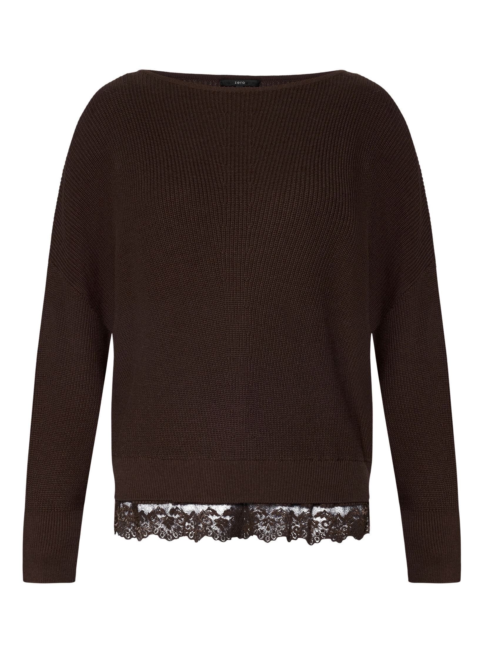 Strickpulloer mit Spitzenbesatz Strickpulloer mit Spitzenbesatz
