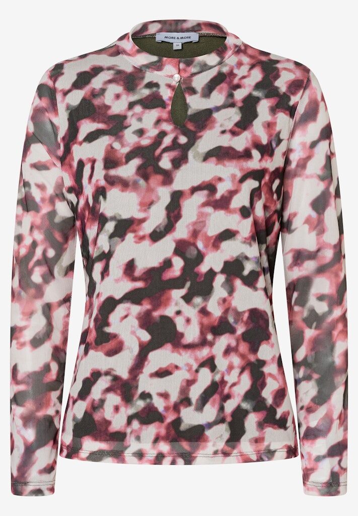 Meshshirt mit Aquarell-Print