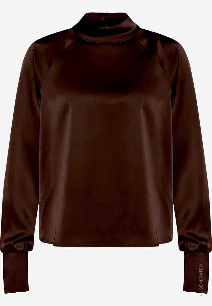 Satinbluse mit Stehkragen Satinbluse mit Stehkragen