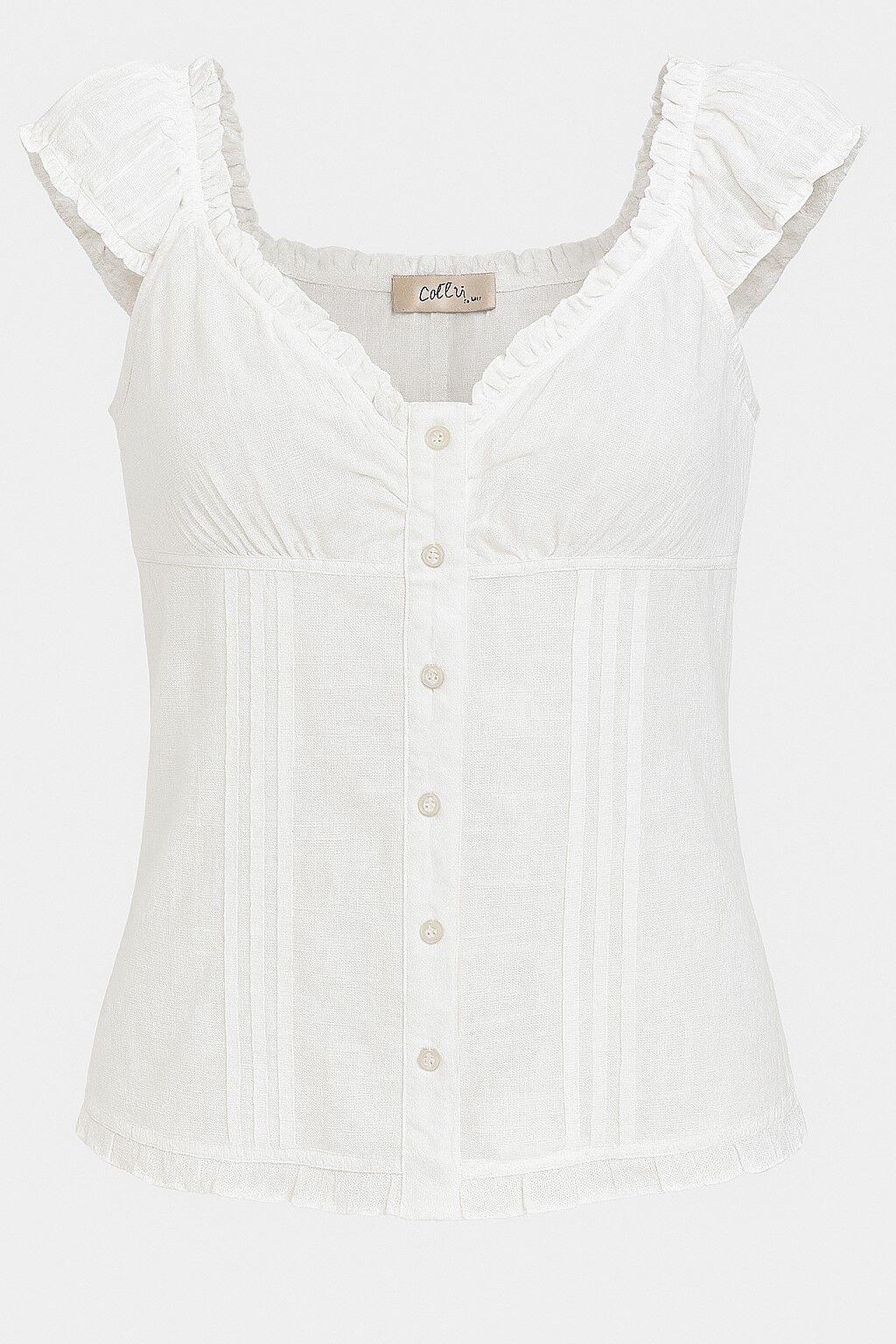 Coll64 Leinen-Bluse im Bustier-Stil