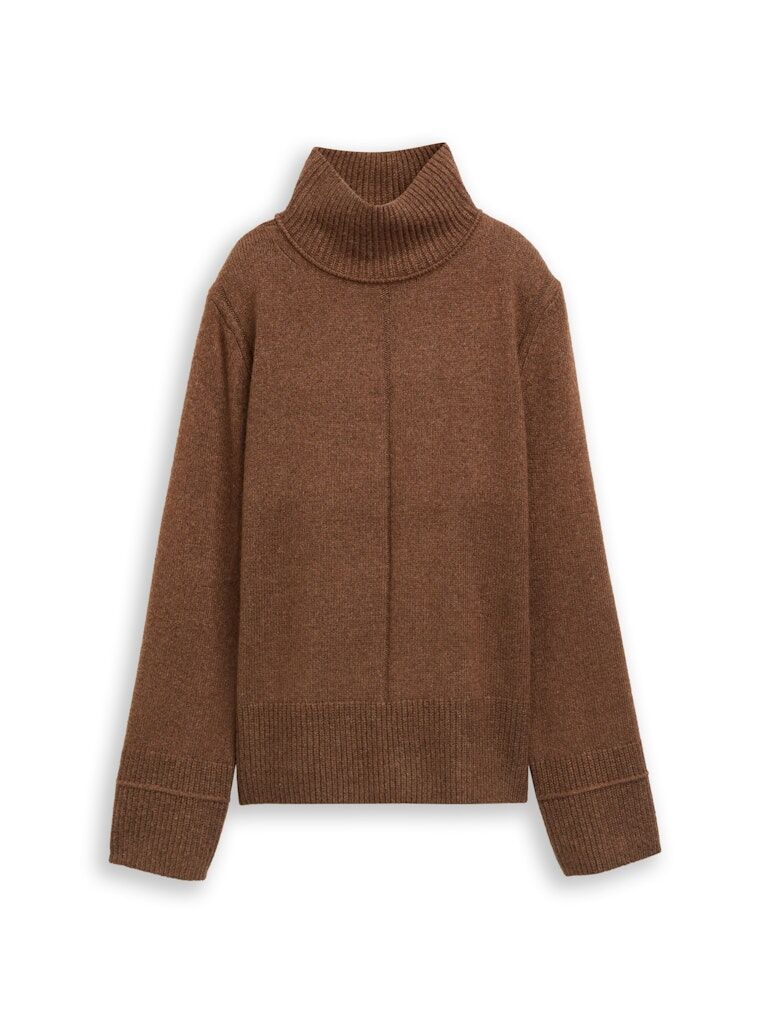 Rollkragenpullover mit Ziernaht
