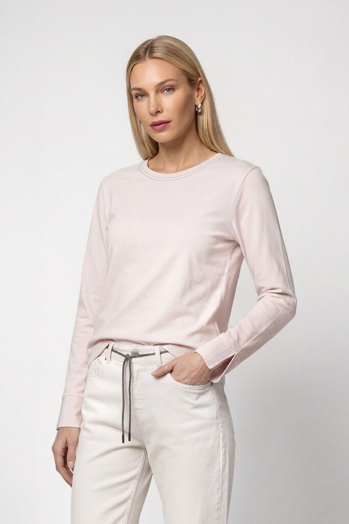 Langarmshirt mit Strassdetails