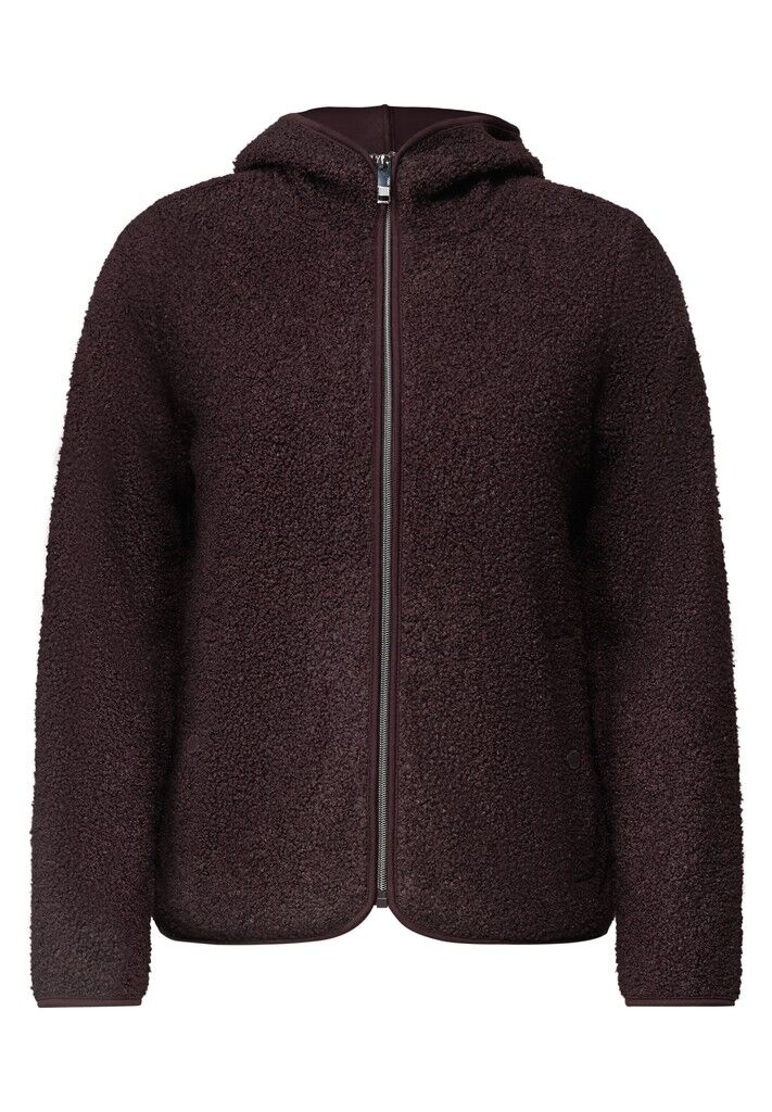 Teddy-Jacke mit Kapuze in Unifarbe Teddy-Jacke mit Kapuze in Unifarbe
