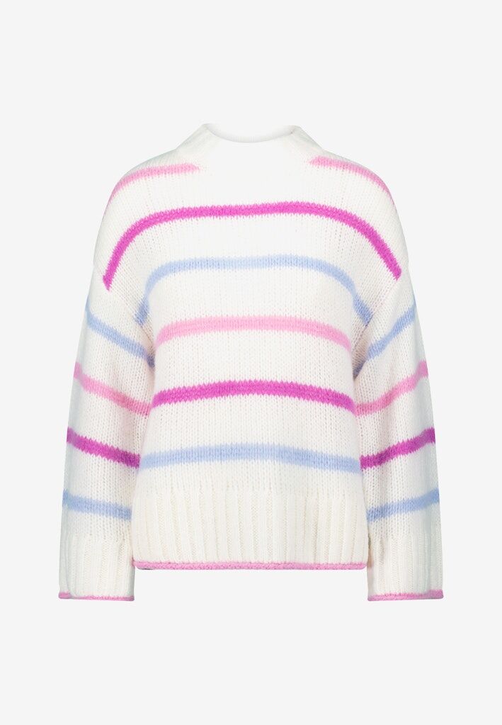 Grobstrickpullover mit Streifen