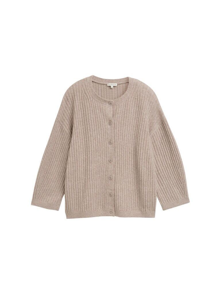 Loose Fit Cardigan mit Rippstruktur