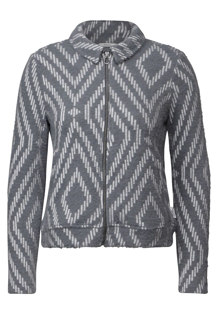 Federgarn-Cardigan mit Print Federgarn-Cardigan mit Print