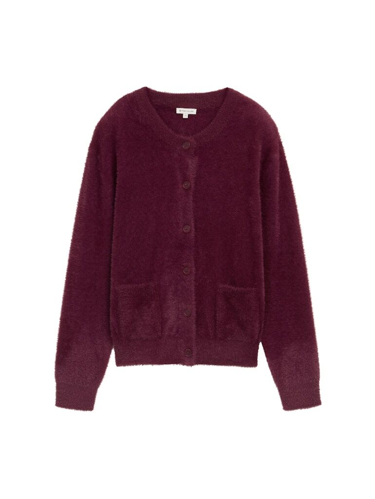 Federgarn-Cardigan mit Knopfleiste