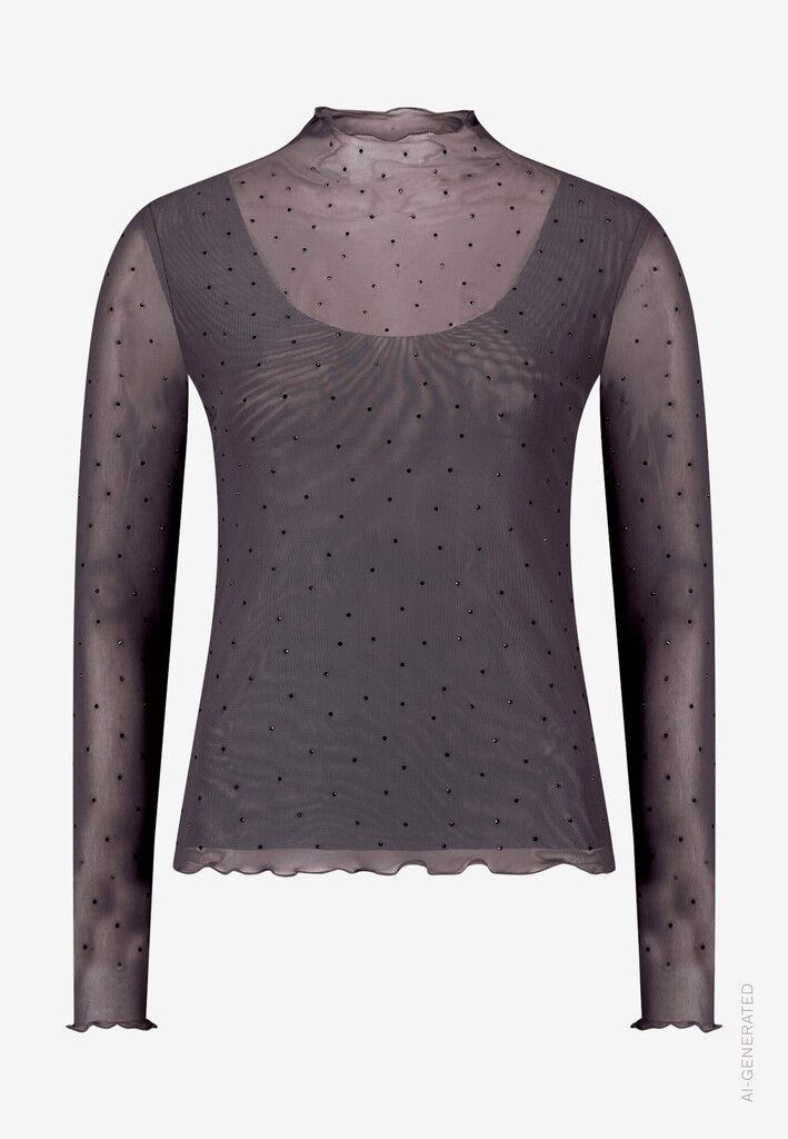 Mesh-Shirt mit Glitzersteinen Mesh-Shirt mit Glitzersteinen